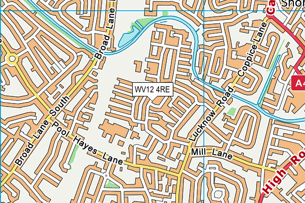 WV12 4RE map - OS VectorMap District (Ordnance Survey)