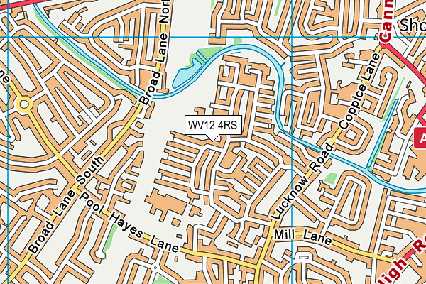 WV12 4RS map - OS VectorMap District (Ordnance Survey)