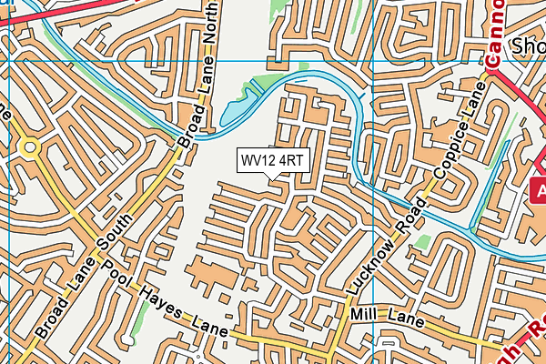 WV12 4RT map - OS VectorMap District (Ordnance Survey)