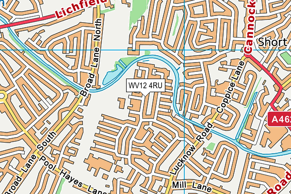 WV12 4RU map - OS VectorMap District (Ordnance Survey)