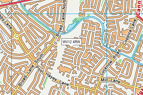WV12 4RW map - OS VectorMap District (Ordnance Survey)