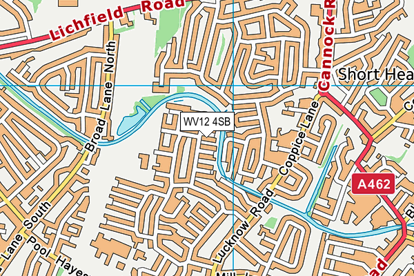 WV12 4SB map - OS VectorMap District (Ordnance Survey)