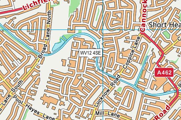 WV12 4SE map - OS VectorMap District (Ordnance Survey)