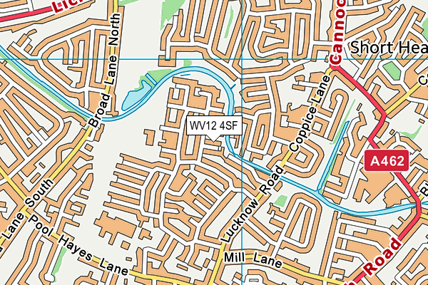 WV12 4SF map - OS VectorMap District (Ordnance Survey)