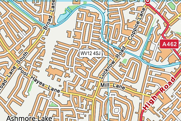 WV12 4SJ map - OS VectorMap District (Ordnance Survey)