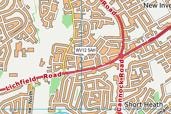 WV12 5AH map - OS VectorMap District (Ordnance Survey)