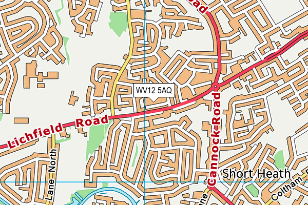 WV12 5AQ map - OS VectorMap District (Ordnance Survey)