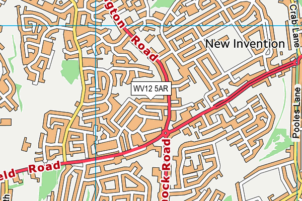 WV12 5AR map - OS VectorMap District (Ordnance Survey)