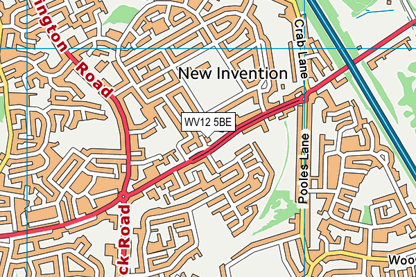 WV12 5BE map - OS VectorMap District (Ordnance Survey)