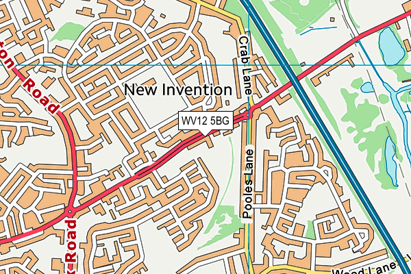 WV12 5BG map - OS VectorMap District (Ordnance Survey)