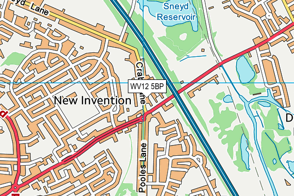 WV12 5BP map - OS VectorMap District (Ordnance Survey)