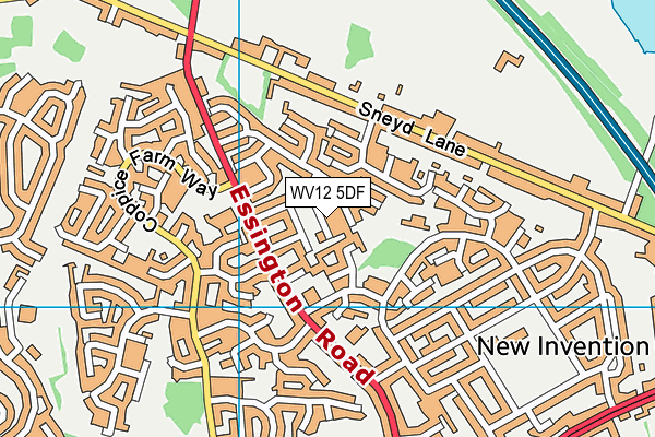 WV12 5DF map - OS VectorMap District (Ordnance Survey)