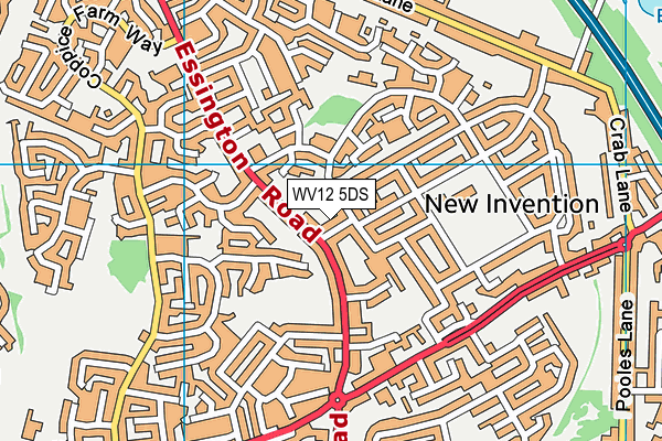 WV12 5DS map - OS VectorMap District (Ordnance Survey)