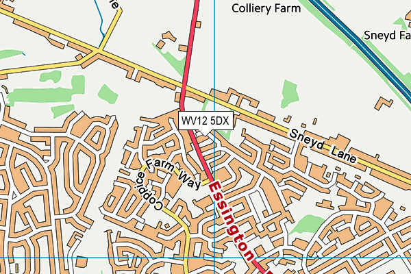 WV12 5DX map - OS VectorMap District (Ordnance Survey)