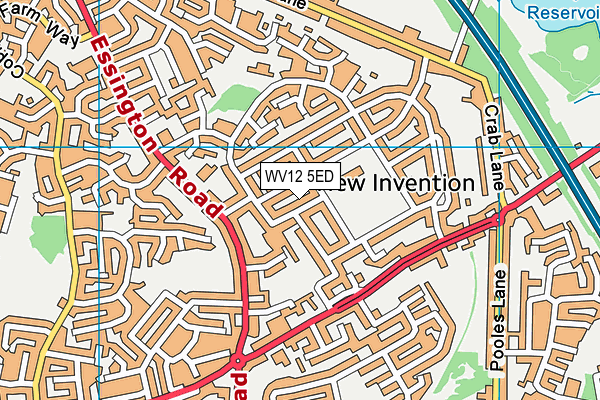 WV12 5ED map - OS VectorMap District (Ordnance Survey)