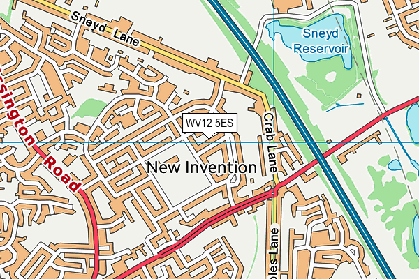 WV12 5ES map - OS VectorMap District (Ordnance Survey)