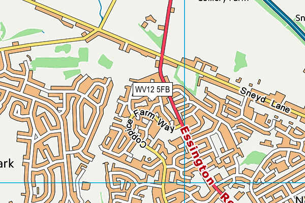 WV12 5FB map - OS VectorMap District (Ordnance Survey)