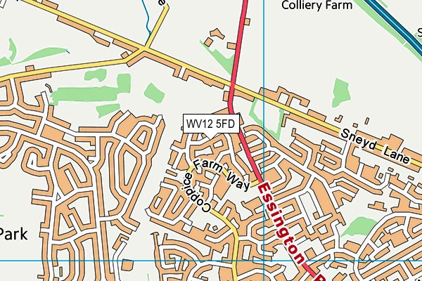 WV12 5FD map - OS VectorMap District (Ordnance Survey)