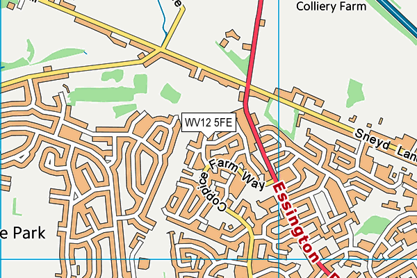 WV12 5FE map - OS VectorMap District (Ordnance Survey)