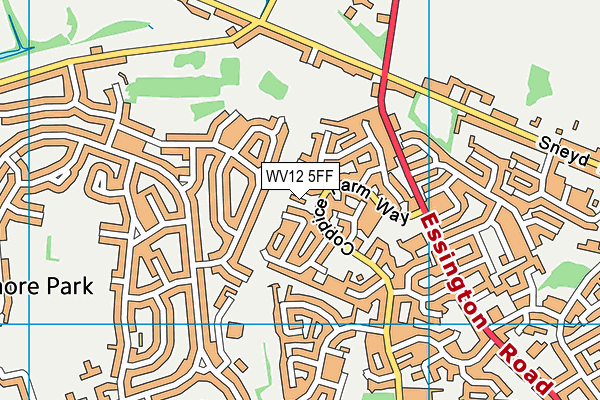 WV12 5FF map - OS VectorMap District (Ordnance Survey)