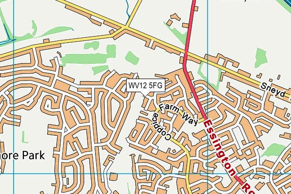 WV12 5FG map - OS VectorMap District (Ordnance Survey)