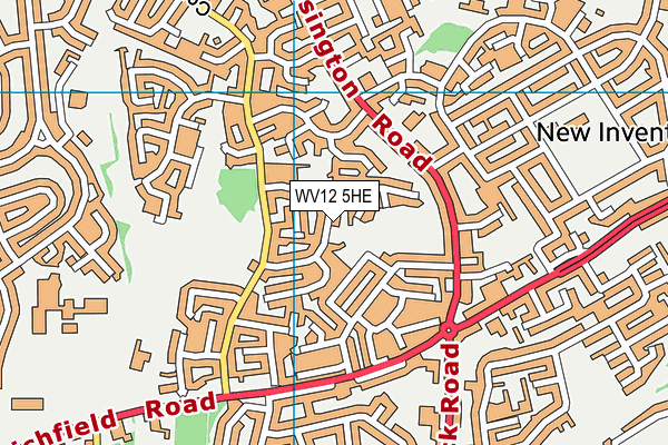 WV12 5HE map - OS VectorMap District (Ordnance Survey)