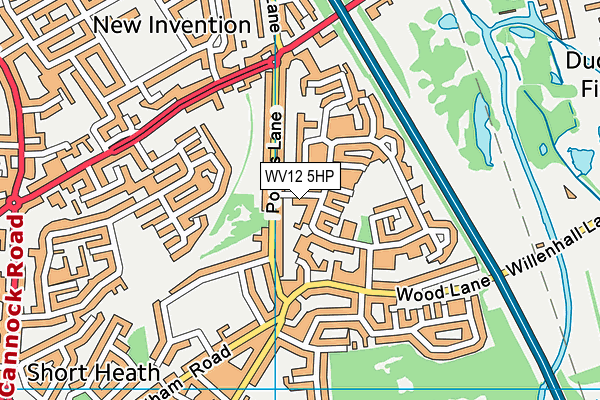 WV12 5HP map - OS VectorMap District (Ordnance Survey)