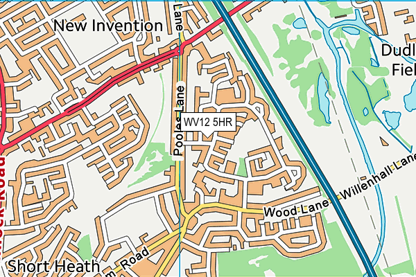 WV12 5HR map - OS VectorMap District (Ordnance Survey)