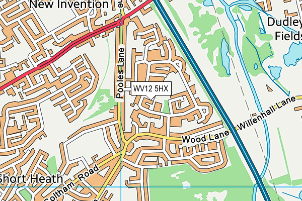 WV12 5HX map - OS VectorMap District (Ordnance Survey)