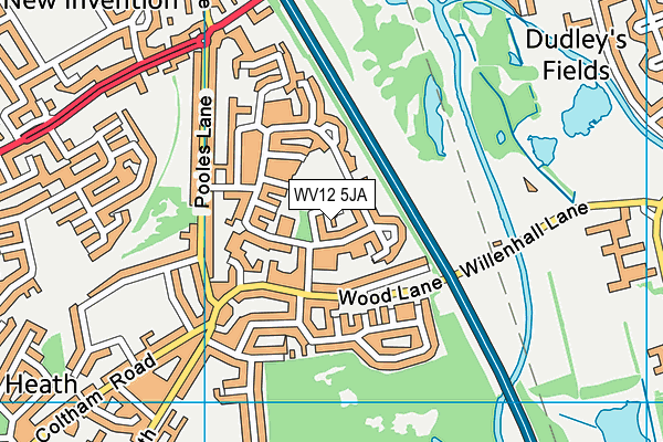WV12 5JA map - OS VectorMap District (Ordnance Survey)