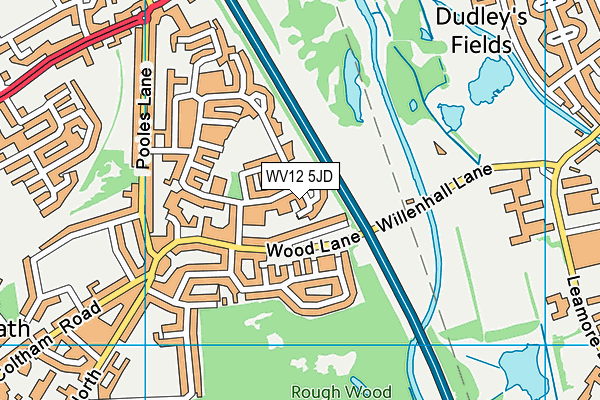 WV12 5JD map - OS VectorMap District (Ordnance Survey)
