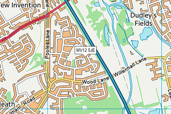 WV12 5JE map - OS VectorMap District (Ordnance Survey)