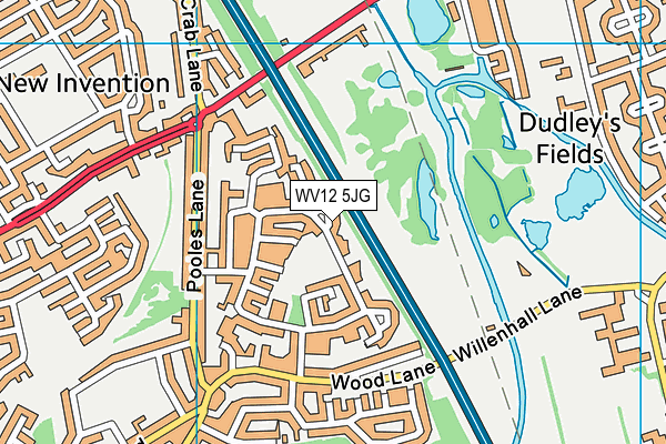 WV12 5JG map - OS VectorMap District (Ordnance Survey)