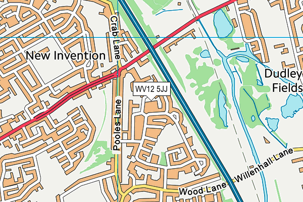 WV12 5JJ map - OS VectorMap District (Ordnance Survey)