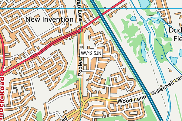WV12 5JN map - OS VectorMap District (Ordnance Survey)