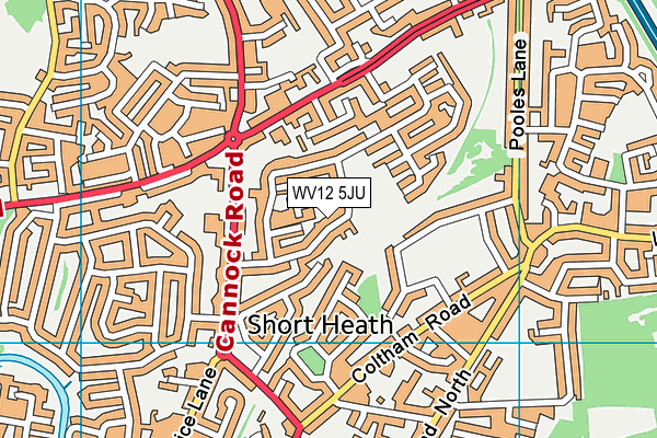 WV12 5JU map - OS VectorMap District (Ordnance Survey)