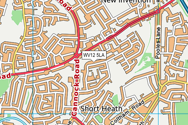 WV12 5LA map - OS VectorMap District (Ordnance Survey)