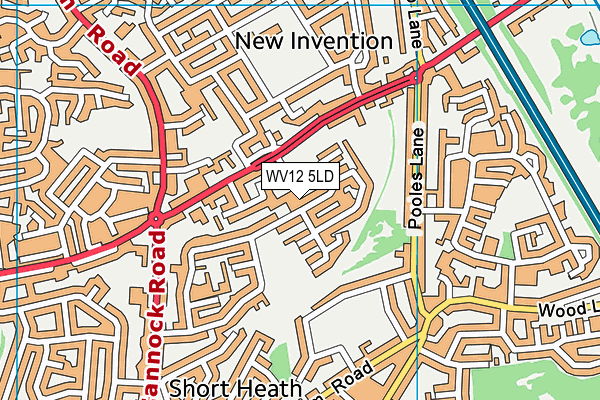 WV12 5LD map - OS VectorMap District (Ordnance Survey)