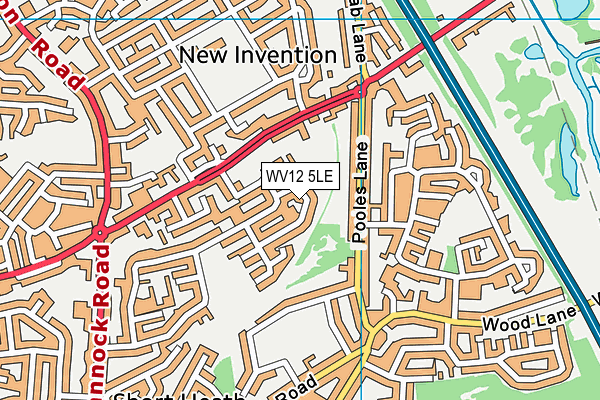 WV12 5LE map - OS VectorMap District (Ordnance Survey)