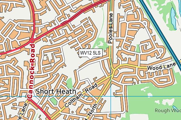 WV12 5LS map - OS VectorMap District (Ordnance Survey)