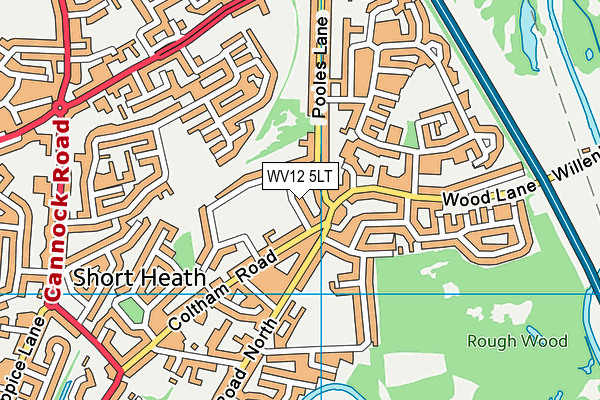 WV12 5LT map - OS VectorMap District (Ordnance Survey)