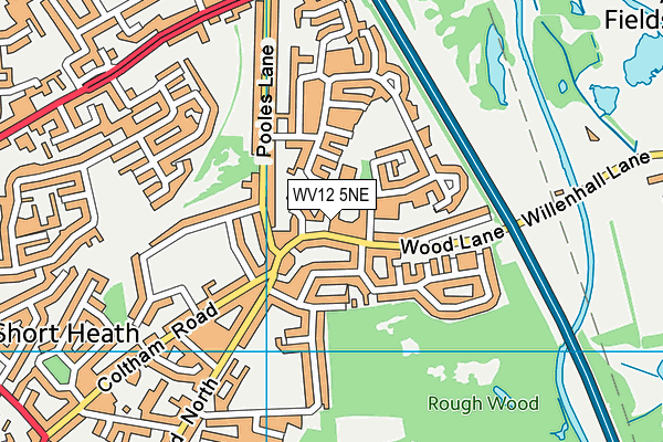WV12 5NE map - OS VectorMap District (Ordnance Survey)