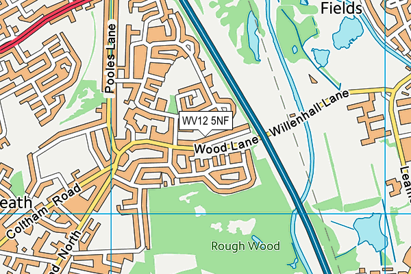 WV12 5NF map - OS VectorMap District (Ordnance Survey)