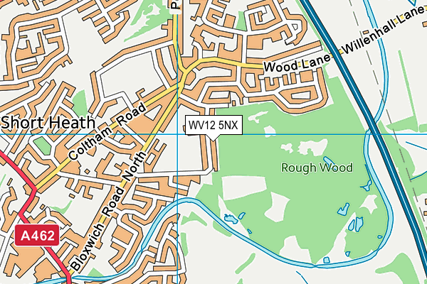 WV12 5NX map - OS VectorMap District (Ordnance Survey)