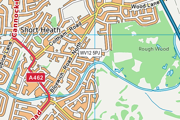 WV12 5PJ map - OS VectorMap District (Ordnance Survey)