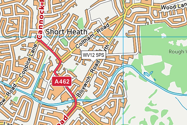 WV12 5PS map - OS VectorMap District (Ordnance Survey)