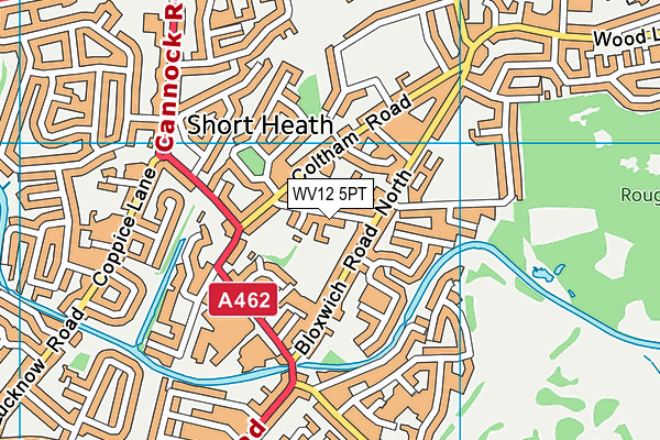 WV12 5PT map - OS VectorMap District (Ordnance Survey)