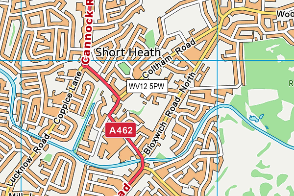 WV12 5PW map - OS VectorMap District (Ordnance Survey)