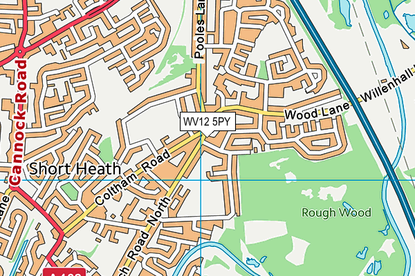 WV12 5PY map - OS VectorMap District (Ordnance Survey)