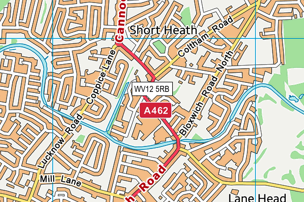 WV12 5RB map - OS VectorMap District (Ordnance Survey)